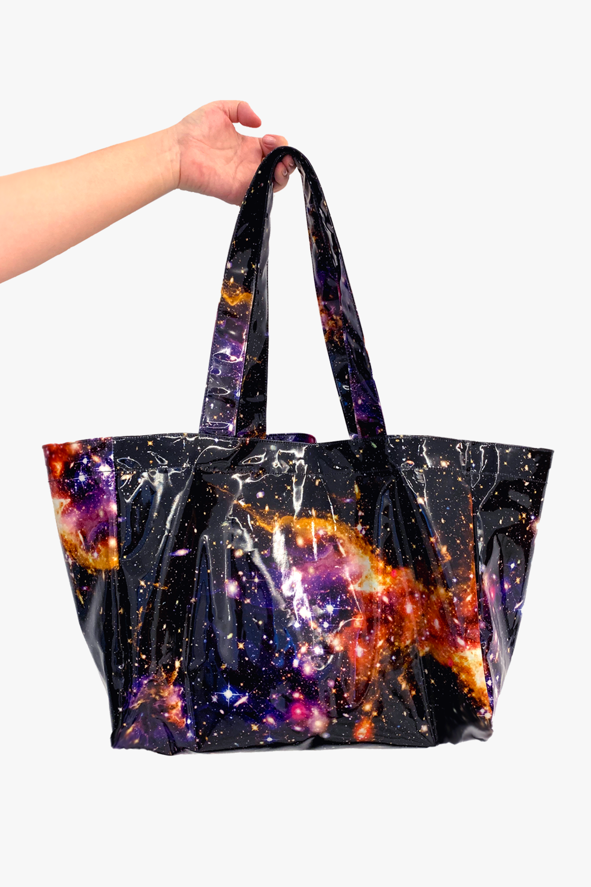 Cosmic glossy Shopper bag - Black