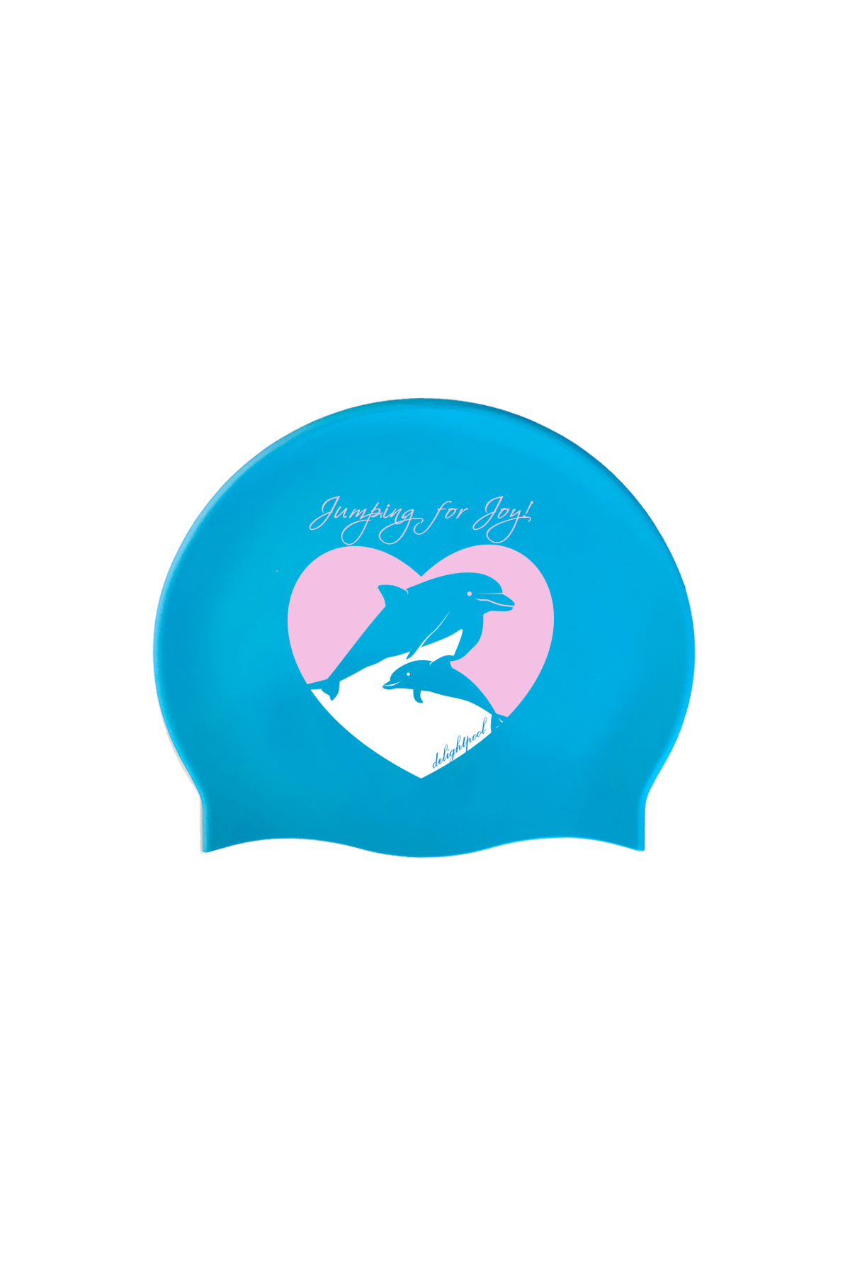 Dolphin Heart Swim Cap - Blue